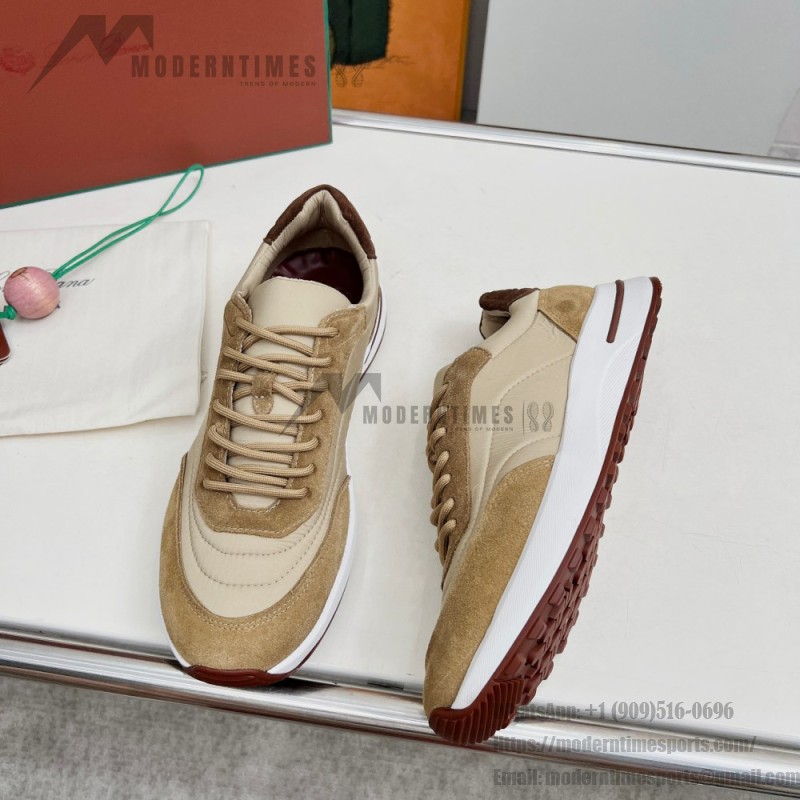 Loro Piana Week End Walk Sneker FAP9780-H785 Beige Leather Sneakers Front View