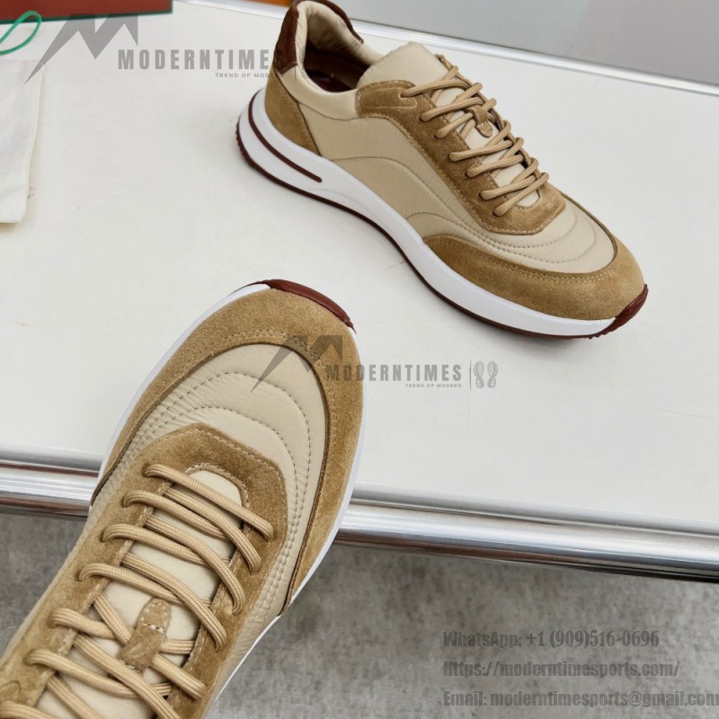 Loro Piana Week End Walk Sneker FAP9780-H785 Beige Leather Sneakers Front View