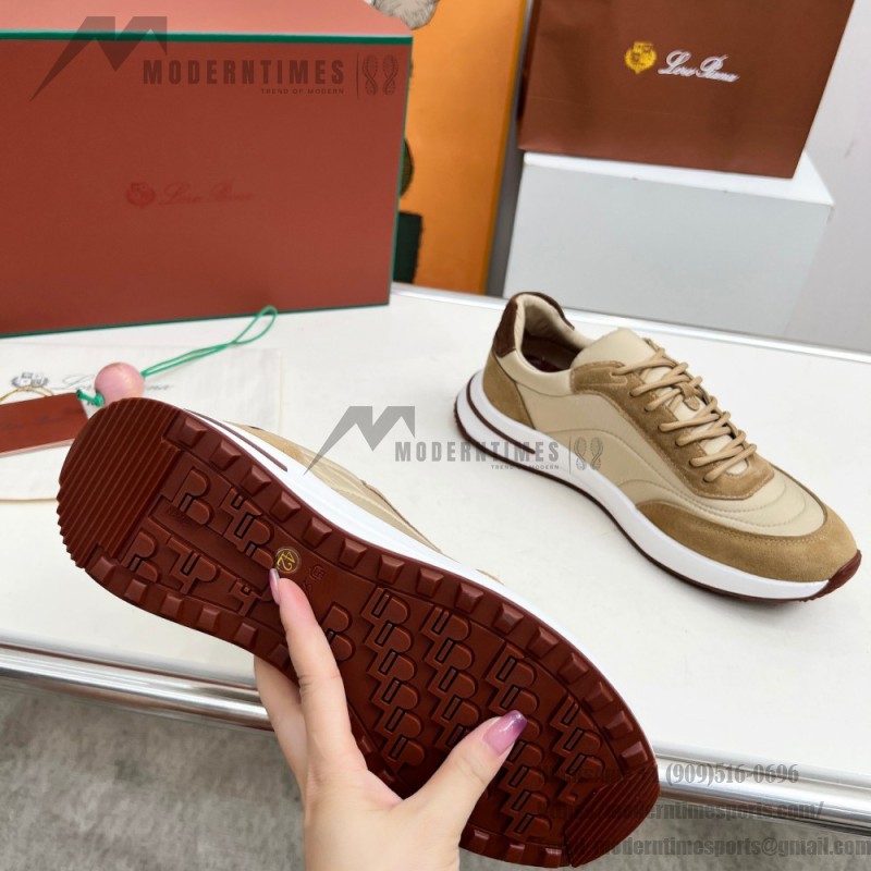 Loro Piana Week End Walk Sneker FAP9780-H785 Beige Leather Sneakers Front View