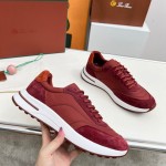Loro Piana Week End Walk Sneker FAP9780-P0B2 Sanguine Pencil Suede Sneakers Front View
