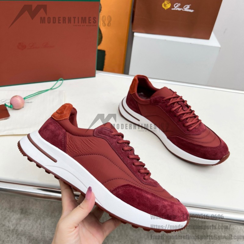 Loro Piana Week End Walk Sneker FAP9780-P0B2 Sanguine Pencil Suede Sneakers Front View