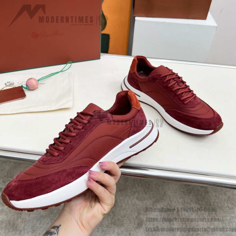 Loro Piana Week End Walk Sneker FAP9780-P0B2 Sanguine Pencil Suede Sneakers Front View