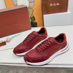 Loro Piana Week End Walk Sneker FAP9780-P0B2 Sanguine Pencil Suede Sneakers Front View
