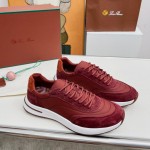 Loro Piana Week End Walk Sneker FAP9780-P0B2 Sanguine Pencil Suede Sneakers Front View