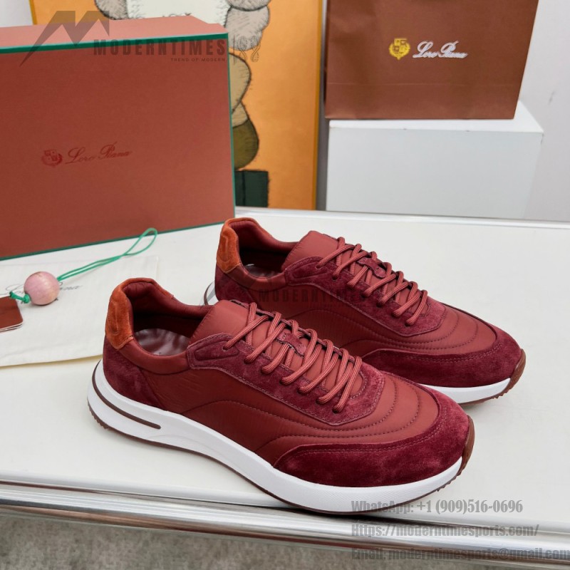 Loro Piana Week End Walk Sneker FAP9780-P0B2 Sanguine Pencil Suede Sneakers Front View