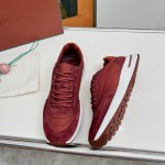 Loro Piana Week End Walk Sneker FAP9780-P0B2 Sanguine Pencil Suede Sneakers Front View