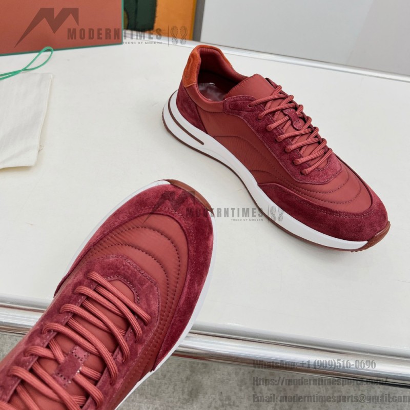Loro Piana Week End Walk Sneker FAP9780-P0B2 Sanguine Pencil Suede Sneakers Front View