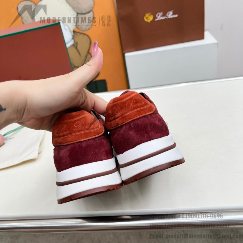 Loro Piana Week End Walk Sneker FAP9780-P0B2 Sanguine Pencil Suede Sneakers Front View
