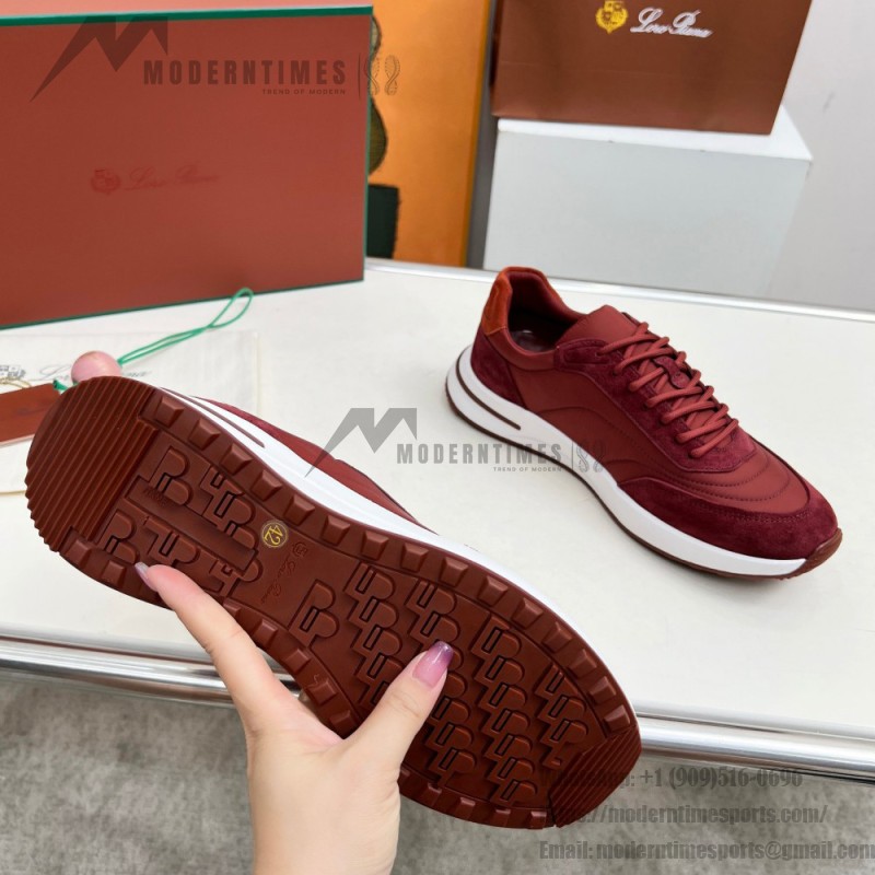 Loro Piana Week End Walk Sneker FAP9780-P0B2 Sanguine Pencil Suede Sneakers Front View