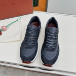 Loro Piana Week End Walk Sneaker FAP9780-W000 Navy Blue Suede Sneakers Loro Piana Week End Walk Sneaker FAP9780-W000 Navy Blue Suede Sneakers Front View