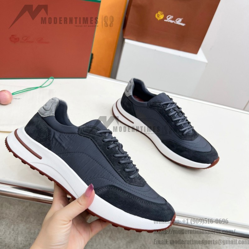 Loro Piana Week End Walk Sneaker FAP9780-W000 Navy Blue Suede Sneakers Loro Piana Week End Walk Sneaker FAP9780-W000 Navy Blue Suede Sneakers Front View