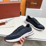 Loro Piana Week End Walk Sneaker FAP9780-W000 Navy Blue Suede Sneakers Loro Piana Week End Walk Sneaker FAP9780-W000 Navy Blue Suede Sneakers Front View