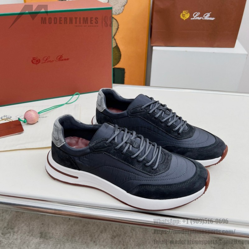 Loro Piana Week End Walk Sneaker FAP9780-W000 Navy Blue Suede Sneakers Loro Piana Week End Walk Sneaker FAP9780-W000 Navy Blue Suede Sneakers Front View