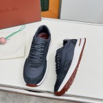 Loro Piana Week End Walk Sneaker FAP9780-W000 Navy Blue Suede Sneakers Loro Piana Week End Walk Sneaker FAP9780-W000 Navy Blue Suede Sneakers Front View