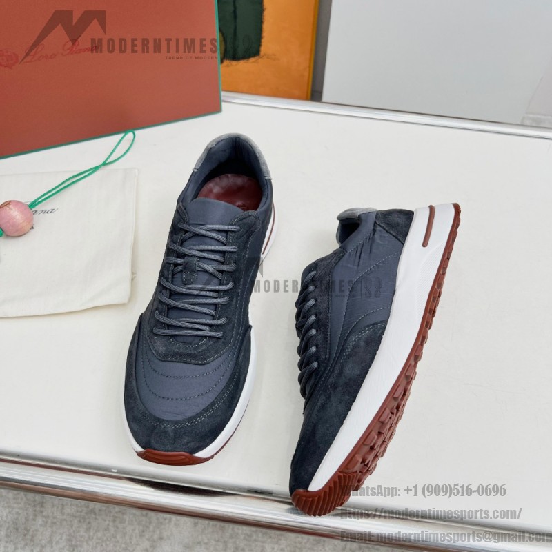 Loro Piana Week End Walk Sneaker FAP9780-W000 Navy Blue Suede Sneakers Loro Piana Week End Walk Sneaker FAP9780-W000 Navy Blue Suede Sneakers Front View