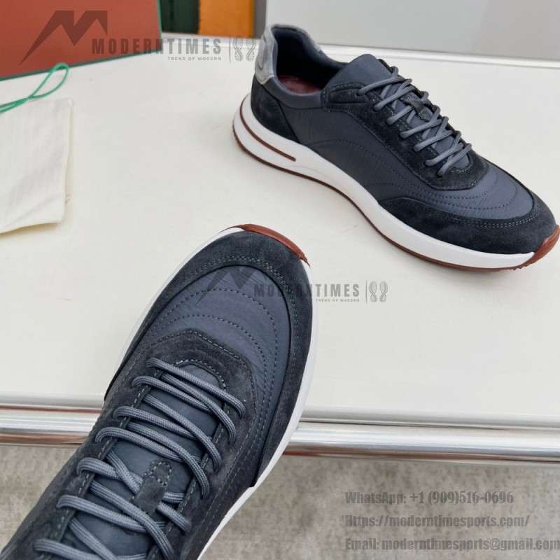 Loro Piana Week End Walk Sneaker FAP9780-W000 Navy Blue Suede Sneakers Loro Piana Week End Walk Sneaker FAP9780-W000 Navy Blue Suede Sneakers Front View