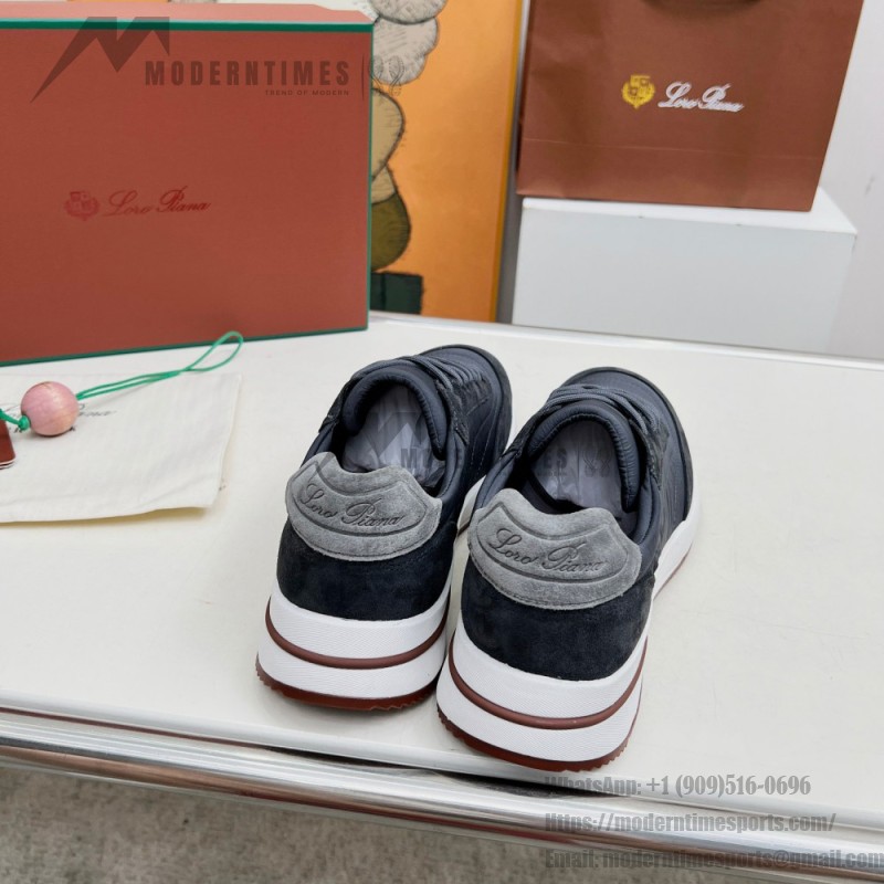 Loro Piana Week End Walk Sneaker FAP9780-W000 Navy Blue Suede Sneakers Loro Piana Week End Walk Sneaker FAP9780-W000 Navy Blue Suede Sneakers Front View