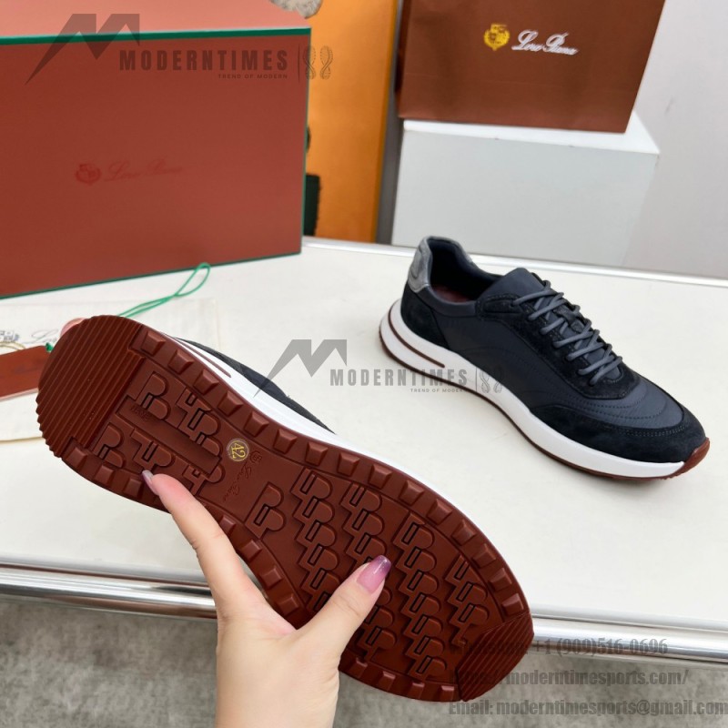 Loro Piana Week End Walk Sneaker FAP9780-W000 Navy Blue Suede Sneakers Loro Piana Week End Walk Sneaker FAP9780-W000 Navy Blue Suede Sneakers Front View