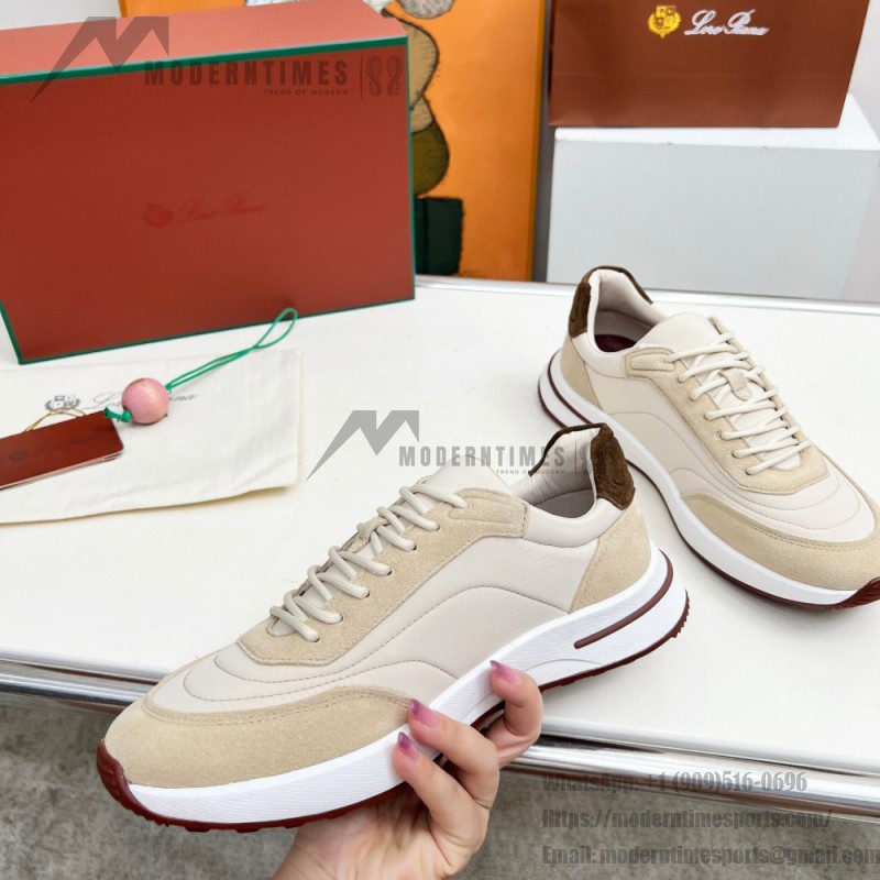 Loro Piana Week End Walk Sneaker FAP9780-1000 Cream Suede Sneakers Loro Piana Week End Walk Sneaker FAP9780-1000 Cream Suede Sneakers Front View