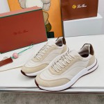 Loro Piana Week End Walk Sneaker FAP9780-1000 Cream Suede Sneakers Loro Piana Week End Walk Sneaker FAP9780-1000 Cream Suede Sneakers Front View