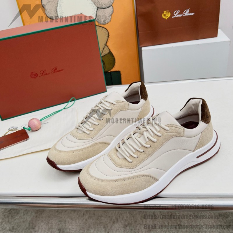 Loro Piana Week End Walk Sneaker FAP9780-1000 Cream Suede Sneakers Loro Piana Week End Walk Sneaker FAP9780-1000 Cream Suede Sneakers Front View