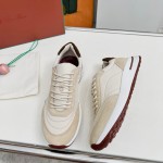 Loro Piana Week End Walk Sneaker FAP9780-1000 Cream Suede Sneakers Loro Piana Week End Walk Sneaker FAP9780-1000 Cream Suede Sneakers Front View
