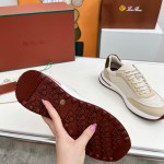 Loro Piana Week End Walk Sneaker FAP9780-1000 Cream Suede Sneakers Loro Piana Week End Walk Sneaker FAP9780-1000 Cream Suede Sneakers Front View