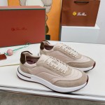 Loro Piana Week End Walk Sneaker FAP9780-1000 Cream Suede Sneakers Loro Piana Week End Walk Sneaker FAP9780-1000 Cream Suede Sneakers Front View