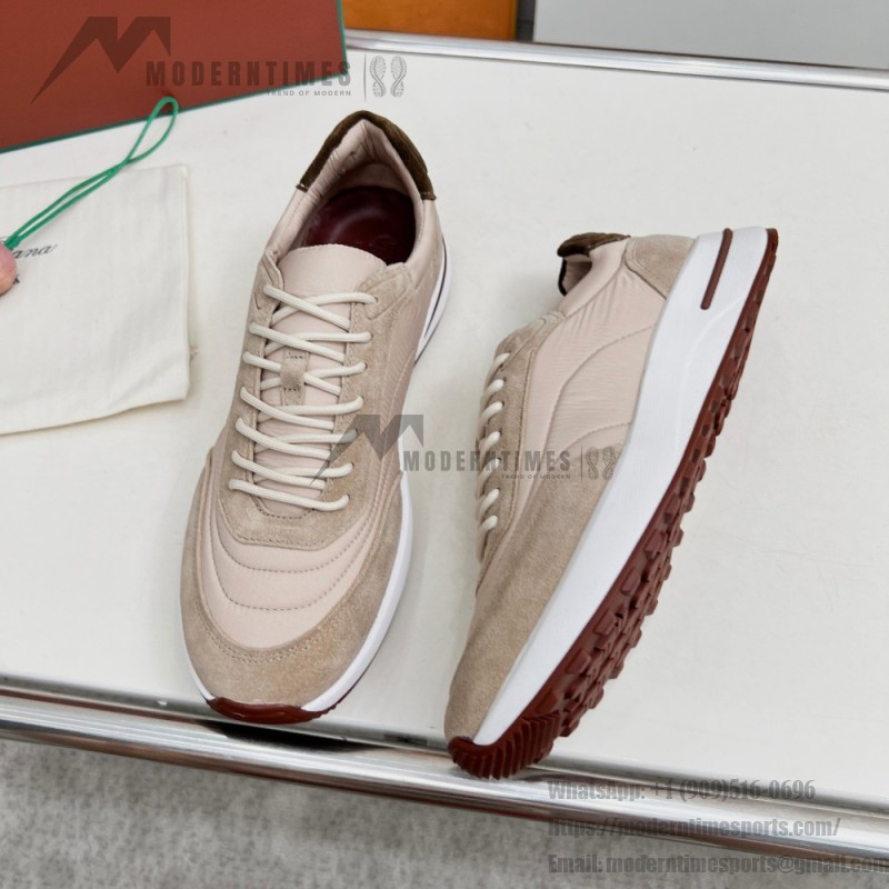 Loro Piana Week End Walk Sneaker FAP9780-1000 Cream Suede Sneakers Loro Piana Week End Walk Sneaker FAP9780-1000 Cream Suede Sneakers Front View