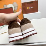 Loro Piana Week End Walk Sneaker FAP9780-1000 Cream Suede Sneakers Loro Piana Week End Walk Sneaker FAP9780-1000 Cream Suede Sneakers Front View