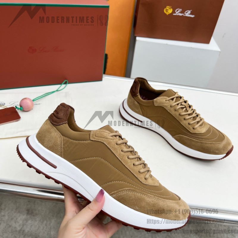 Loro Piana Week End Walk Sneker FAP9780-H785 Beige Leather Sneakers Front View