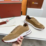 Loro Piana Week End Walk Sneker FAP9780-H785 Beige Leather Sneakers Front View