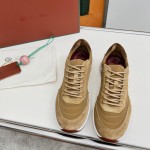 Loro Piana Week End Walk Sneker FAP9780-H785 Beige Leather Sneakers Front View