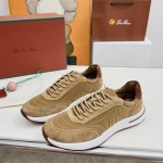 Loro Piana Week End Walk Sneker FAP9780-H785 Beige Leather Sneakers Front View
