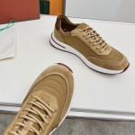 Loro Piana Week End Walk Sneker FAP9780-H785 Beige Leather Sneakers Front View