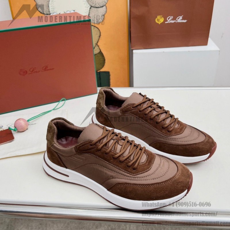 Loro Piana Week End Walk Sneker FAP9780-H0VL Brown Leather Sneakers Loro Piana Week End Walk Sneker FAP9780-H0VL Brown Leather Sneakers Front View