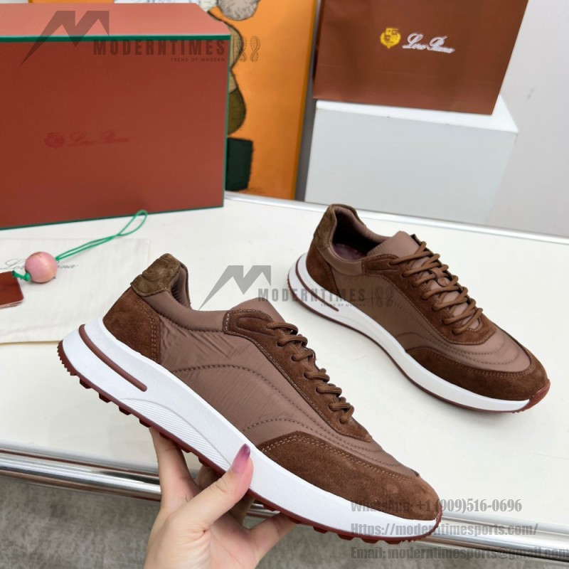 Loro Piana Week End Walk Sneker FAP9780-H0VL Brown Leather Sneakers Loro Piana Week End Walk Sneker FAP9780-H0VL Brown Leather Sneakers Front View