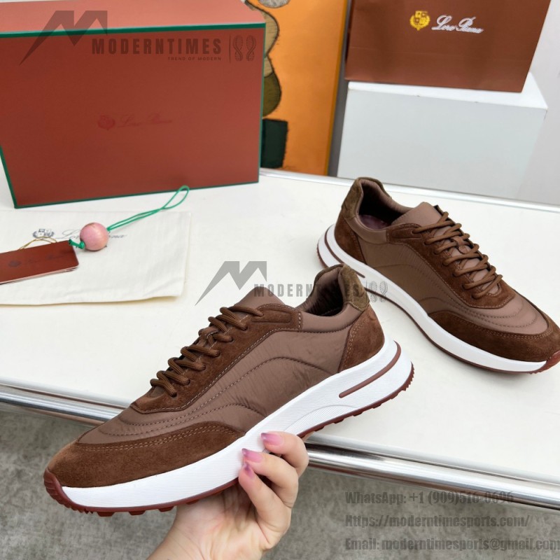 Loro Piana Week End Walk Sneker FAP9780-H0VL Brown Leather Sneakers Loro Piana Week End Walk Sneker FAP9780-H0VL Brown Leather Sneakers Front View