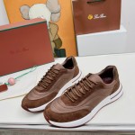 Loro Piana Week End Walk Sneker FAP9780-H0VL Brown Leather Sneakers Loro Piana Week End Walk Sneker FAP9780-H0VL Brown Leather Sneakers Front View