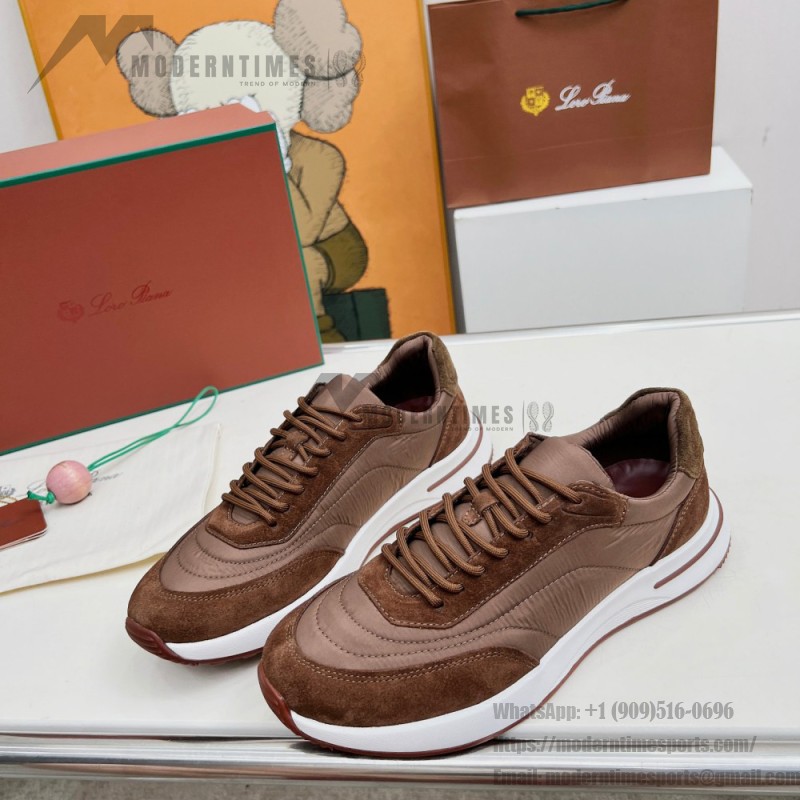 Loro Piana Week End Walk Sneker FAP9780-H0VL Brown Leather Sneakers Loro Piana Week End Walk Sneker FAP9780-H0VL Brown Leather Sneakers Front View