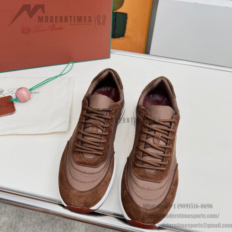 Loro Piana Week End Walk Sneker FAP9780-H0VL Brown Leather Sneakers Loro Piana Week End Walk Sneker FAP9780-H0VL Brown Leather Sneakers Front View