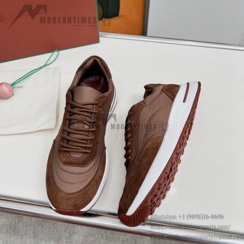 Loro Piana Week End Walk Sneker FAP9780-H0VL Brown Leather Sneakers Loro Piana Week End Walk Sneker FAP9780-H0VL Brown Leather Sneakers Front View