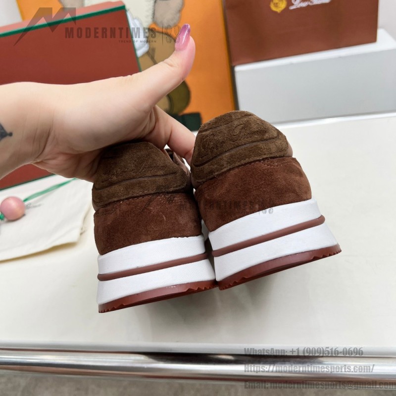Loro Piana Week End Walk Sneker FAP9780-H0VL Brown Leather Sneakers Loro Piana Week End Walk Sneker FAP9780-H0VL Brown Leather Sneakers Front View
