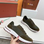 Loro Piana Week End Walk Sneker FAP9780-H0VL Brown Leather Sneakers Loro Piana Week End Walk Sneker FAP9780-H0VL Brown Leather Sneakers Front View