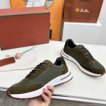Loro Piana Week End Walk Sneker FAP9780-H0VL Brown Leather Sneakers Loro Piana Week End Walk Sneker FAP9780-H0VL Brown Leather Sneakers Front View