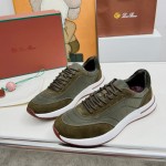 Loro Piana Week End Walk Sneker FAP9780-H0VL Brown Leather Sneakers Loro Piana Week End Walk Sneker FAP9780-H0VL Brown Leather Sneakers Front View