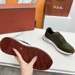 Loro Piana Week End Walk Sneker FAP9780-H0VL Brown Leather Sneakers Loro Piana Week End Walk Sneker FAP9780-H0VL Brown Leather Sneakers Front View