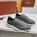 Loro Piana Week End Walk Sneaker FAP9780-8000 Black Leather Sneakers Loro Piana Week End Walk Sneaker FAP9780-8000 Black Leather Sneakers Front View