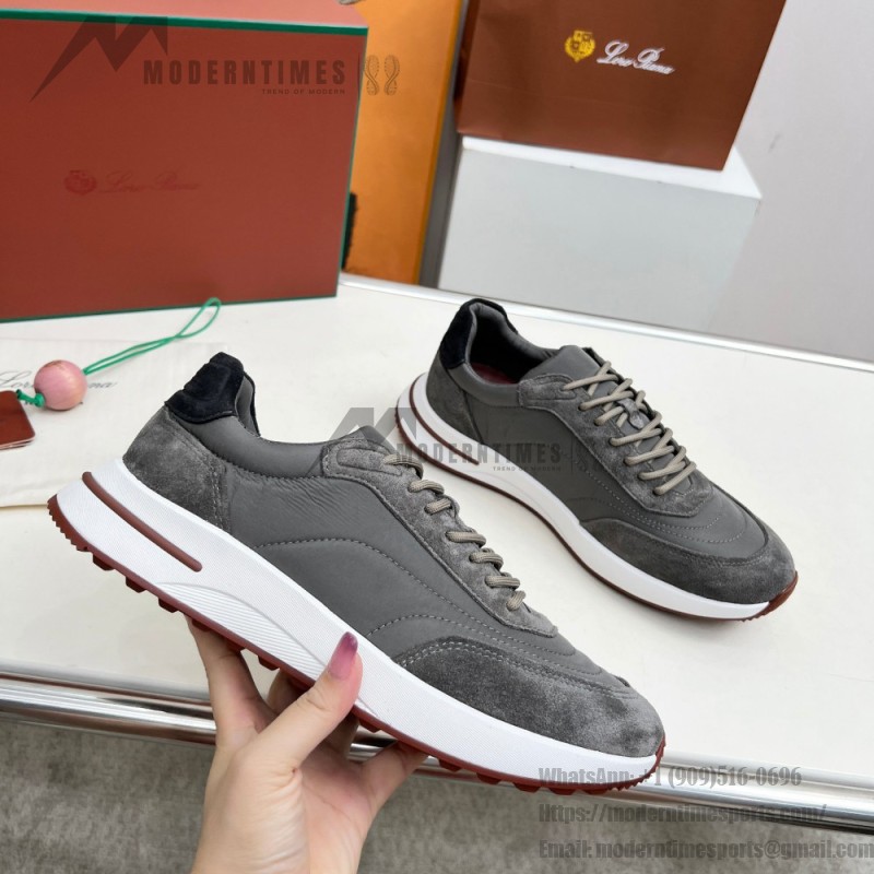 Loro Piana Week End Walk Sneaker FAP9780-8000 Black Leather Sneakers Loro Piana Week End Walk Sneaker FAP9780-8000 Black Leather Sneakers Front View