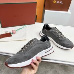 Loro Piana Week End Walk Sneaker FAP9780-8000 Black Leather Sneakers Loro Piana Week End Walk Sneaker FAP9780-8000 Black Leather Sneakers Front View